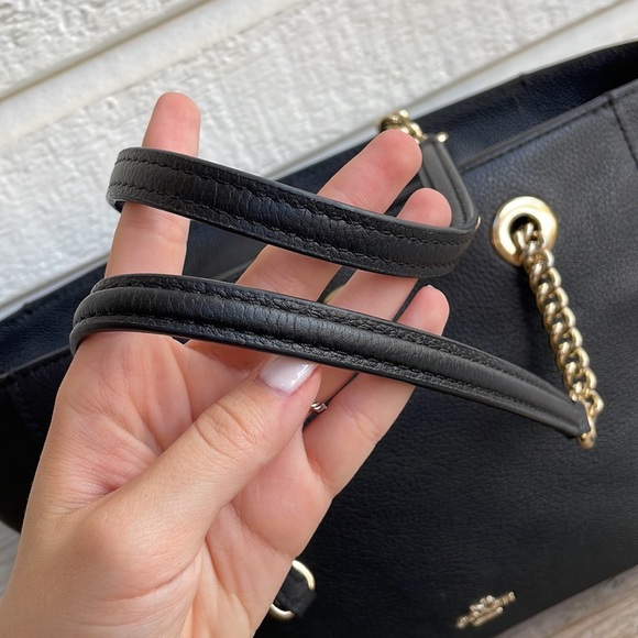 Coach Turnlock 27 Chain Leather Mollie Marley Tote Ava City - Picture 3 of 12